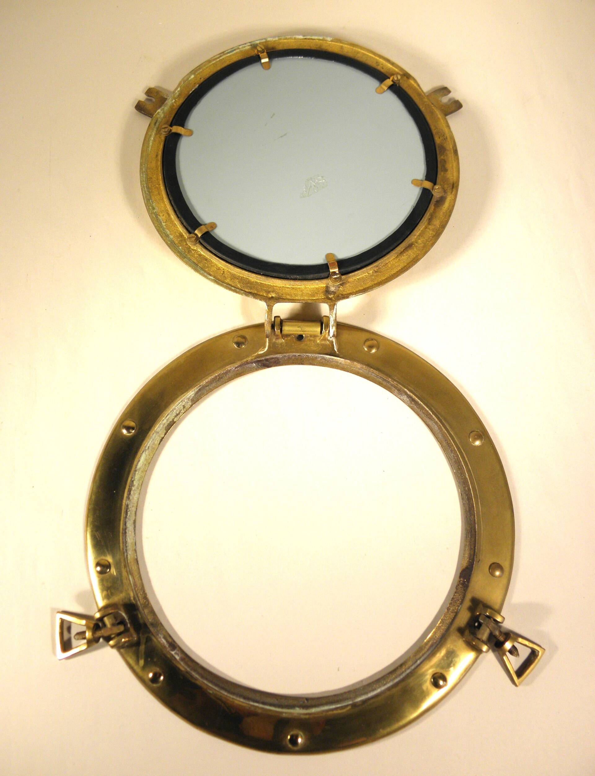 Brass porthole mirror 29 cm
