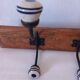Patère / porte manteau Vintage bois et céramique