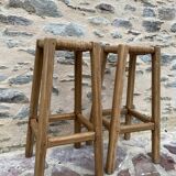 Tabouret chêne paille