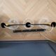 Vintage pendant chandelier in molded glass and brass