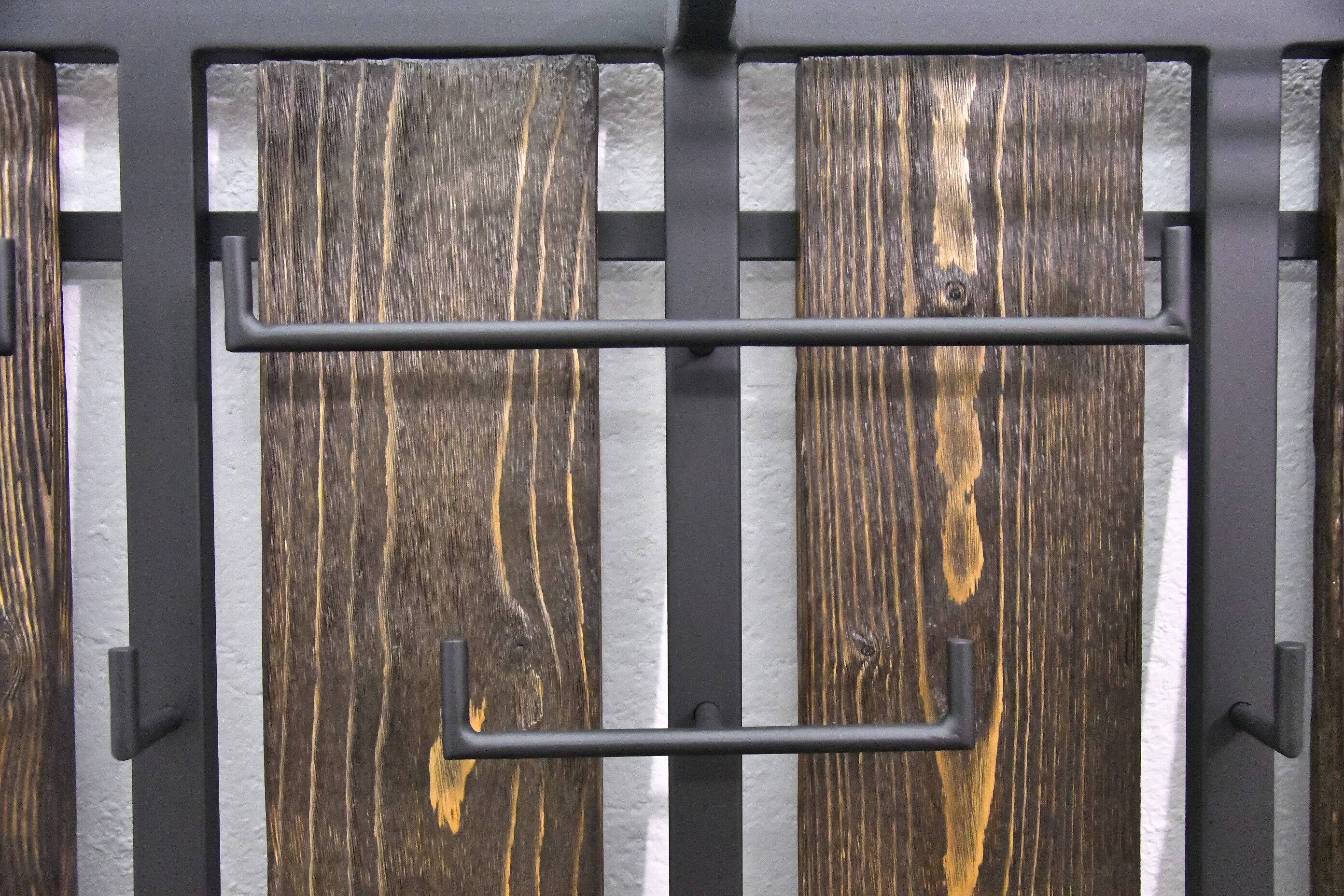 Vintage Metal and Wood Coat Rack with Hat Shelf, 1970s