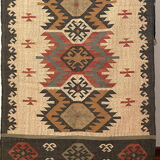 4x10 jute handwoven kilim runner rug, 120 x 300 cm handmade, kelim, carpet, indian.