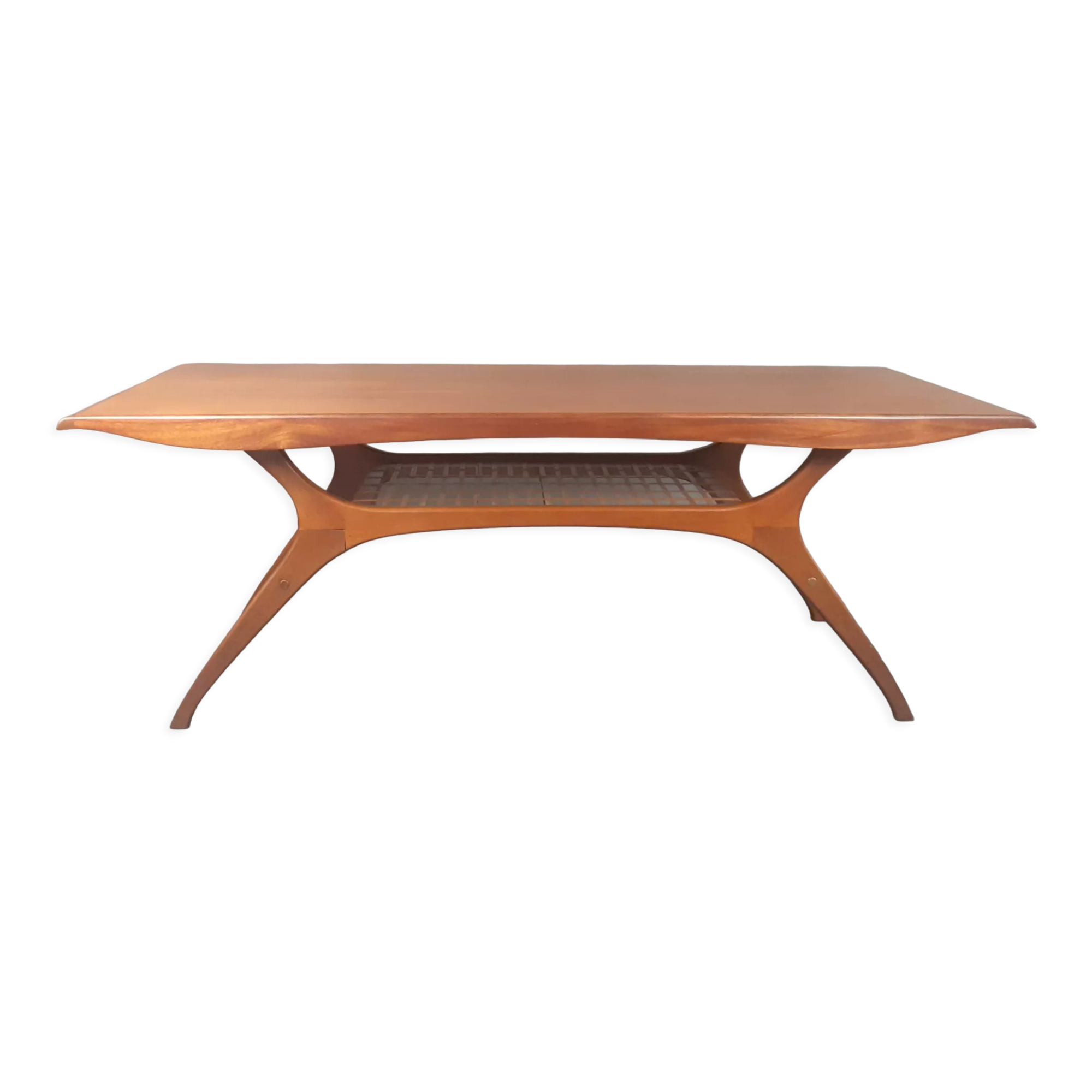 Teak & Fluted coffee table by Olav Laupsa for Sola Møbler, Vintage Norwegian 1960s