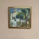 Mid-Century Oil on Canvas 'House with Two Trees' by Zage, Vintage & Framed