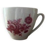 Superbe tasse en porcelaine fleurie rose Singer Limoges