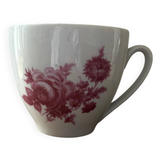 Superb Singer Limoges pink floral porcelain cup