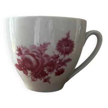 Superb Singer Limoges pink floral porcelain cup