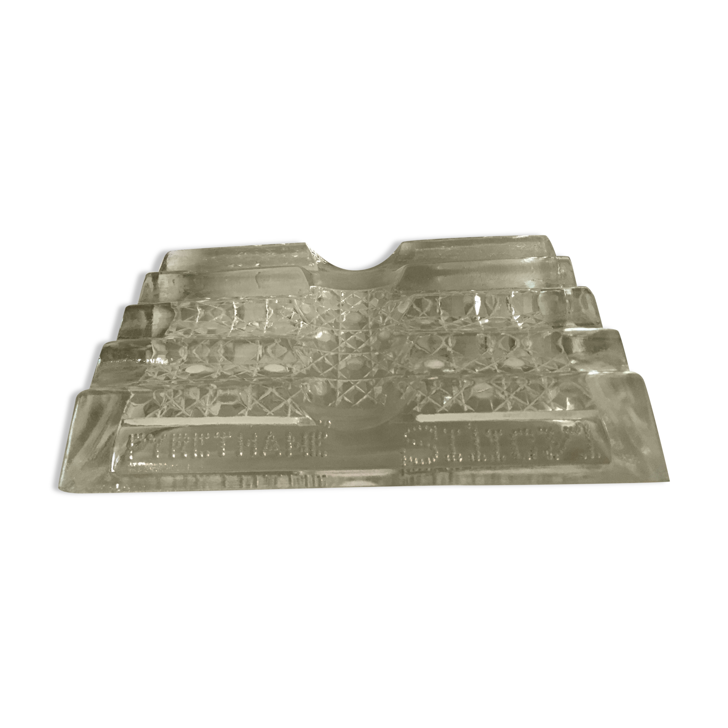 Molded glass pencil holder