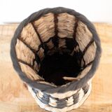 Vintage Handwoven Vase, Grass Home Decor, Straw Interior Design, Handmade