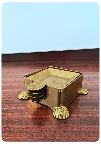 Vintage FAL brass ashtray set