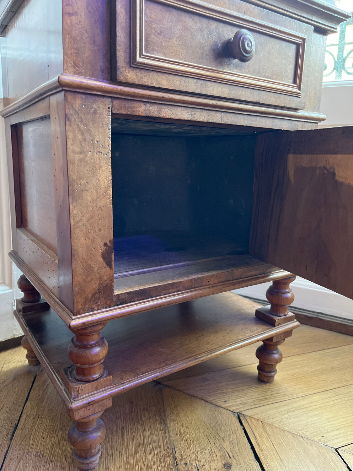 Bedside table and marble top