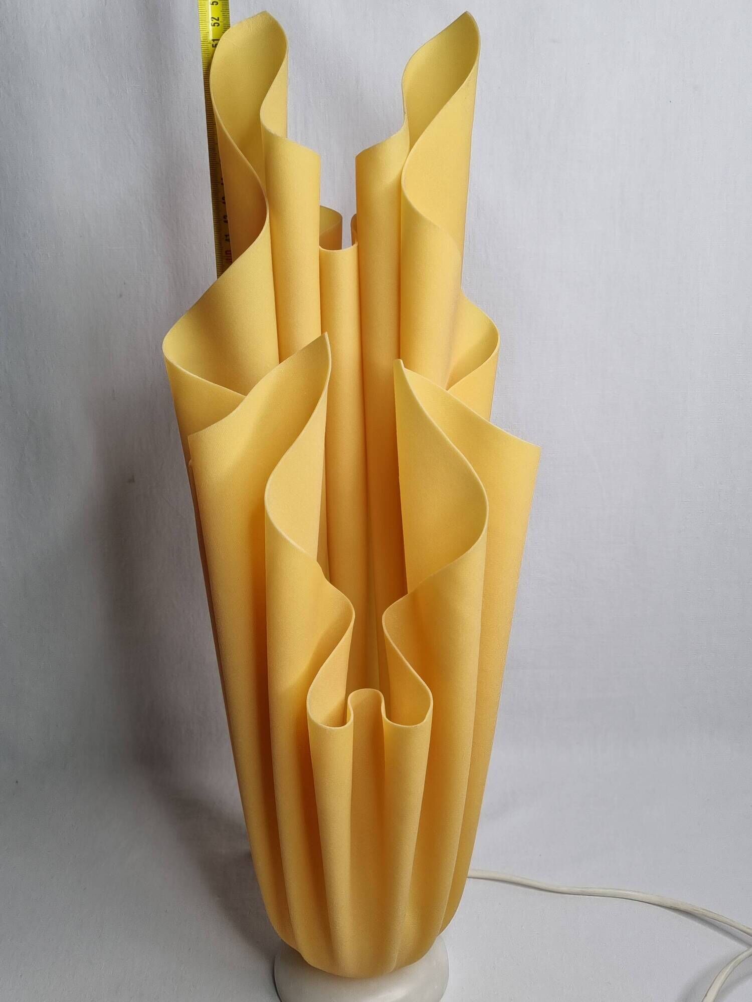 Georgia Jacob's "Athena" lamp in yellow pleated resin, 1970s