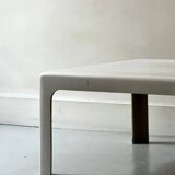 Square coffee table from Prisunic in white fibreglass, 1970s design.
