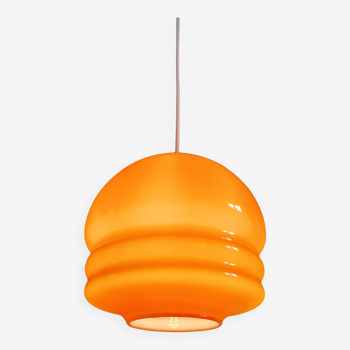 Vintage pendant lamp in orange opaline, 1960s-70s