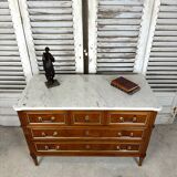 Louis XVI style chest of drawers in cherry wood, 20th century period