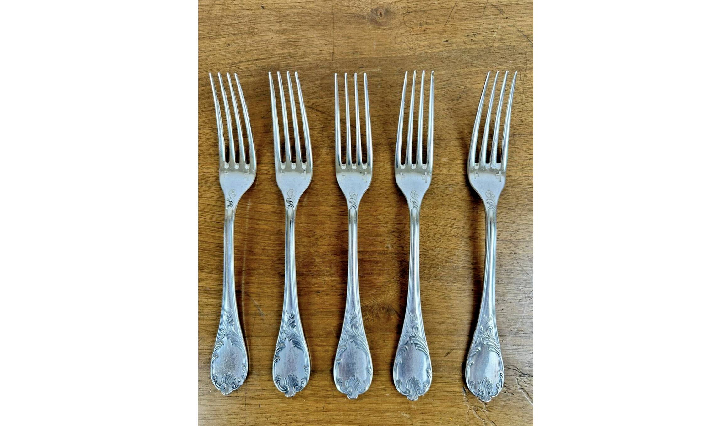 5 Christofle forks, Marly model