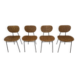 4 chaises Kaï en fer et rotin naturel
