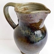 Handmade and signed glazed stoneware pitcher – Atelier de La Borne / Puisaye