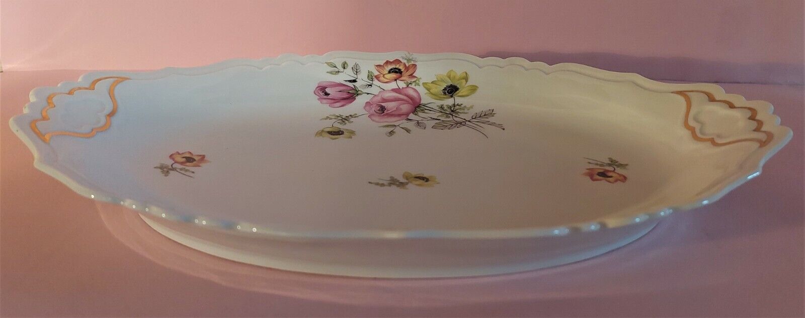 Oval porcelain serving dish from Limoges Charbernaud and Larcher