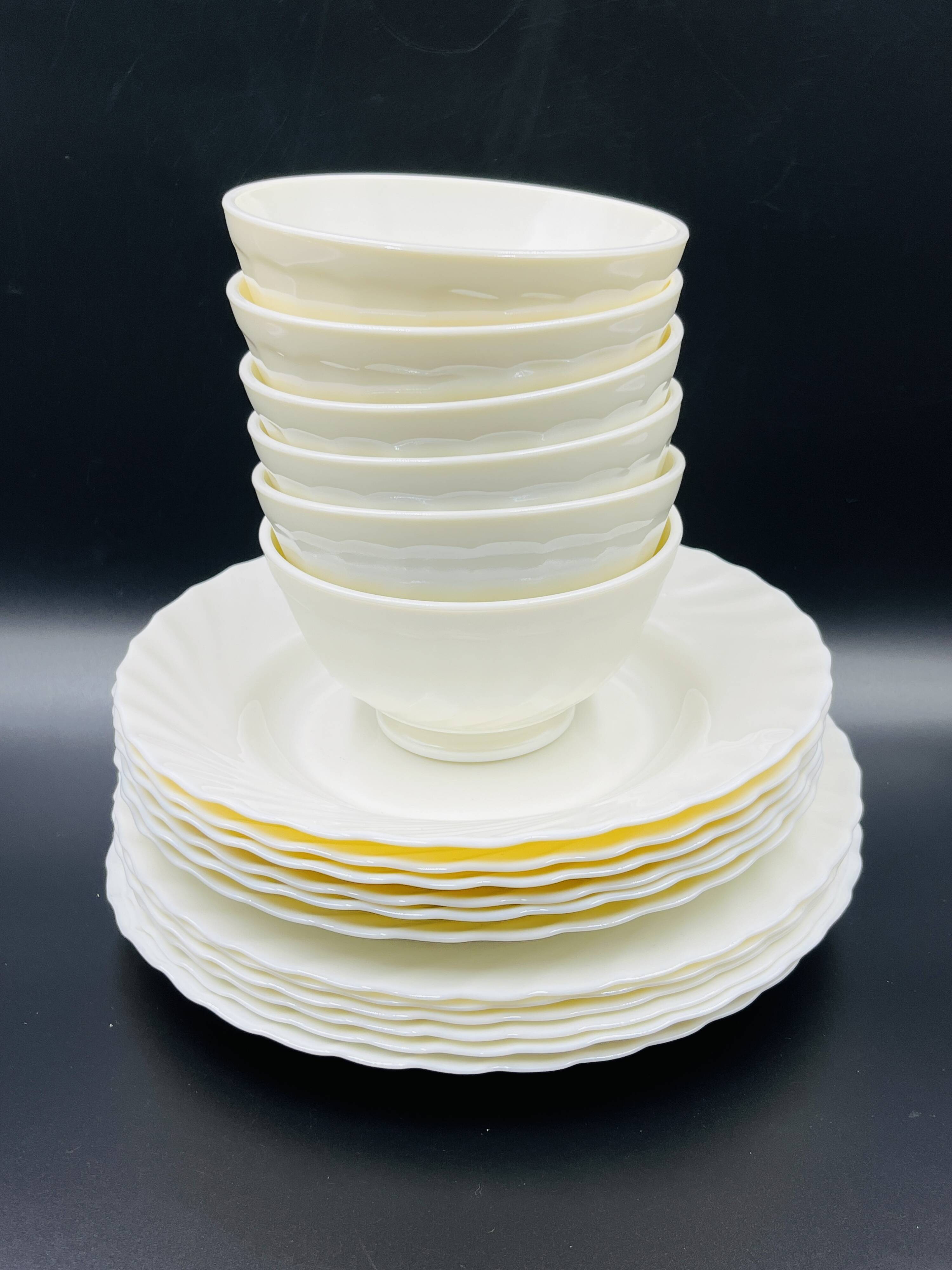 Vintage Arcopal Ivoire Trianon Service Table 18 Pieces