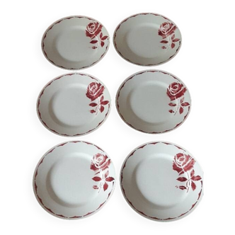 Set of 6 "iron earth" dessert plates