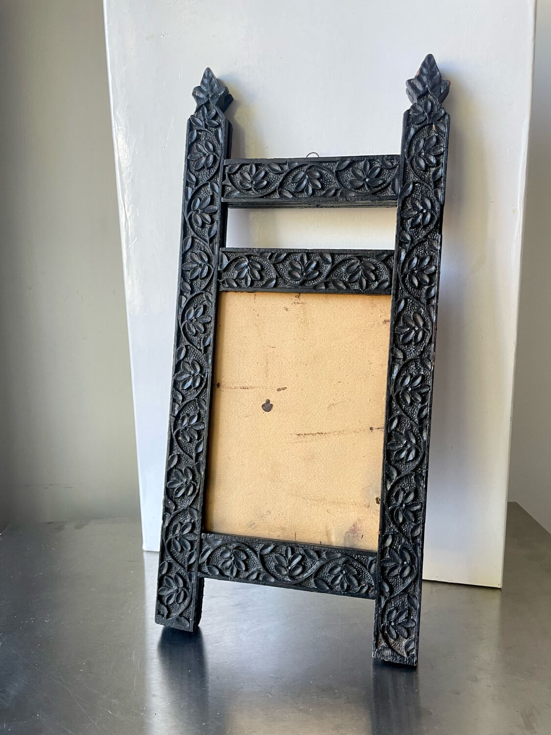 Antique Wooden Picture Frame with flower carvings 42 cm x 19 cm