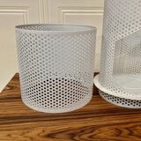 Set of 2 large metal candle holders in scandinavian design.