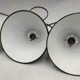 Enameled sheet metal pendant lights