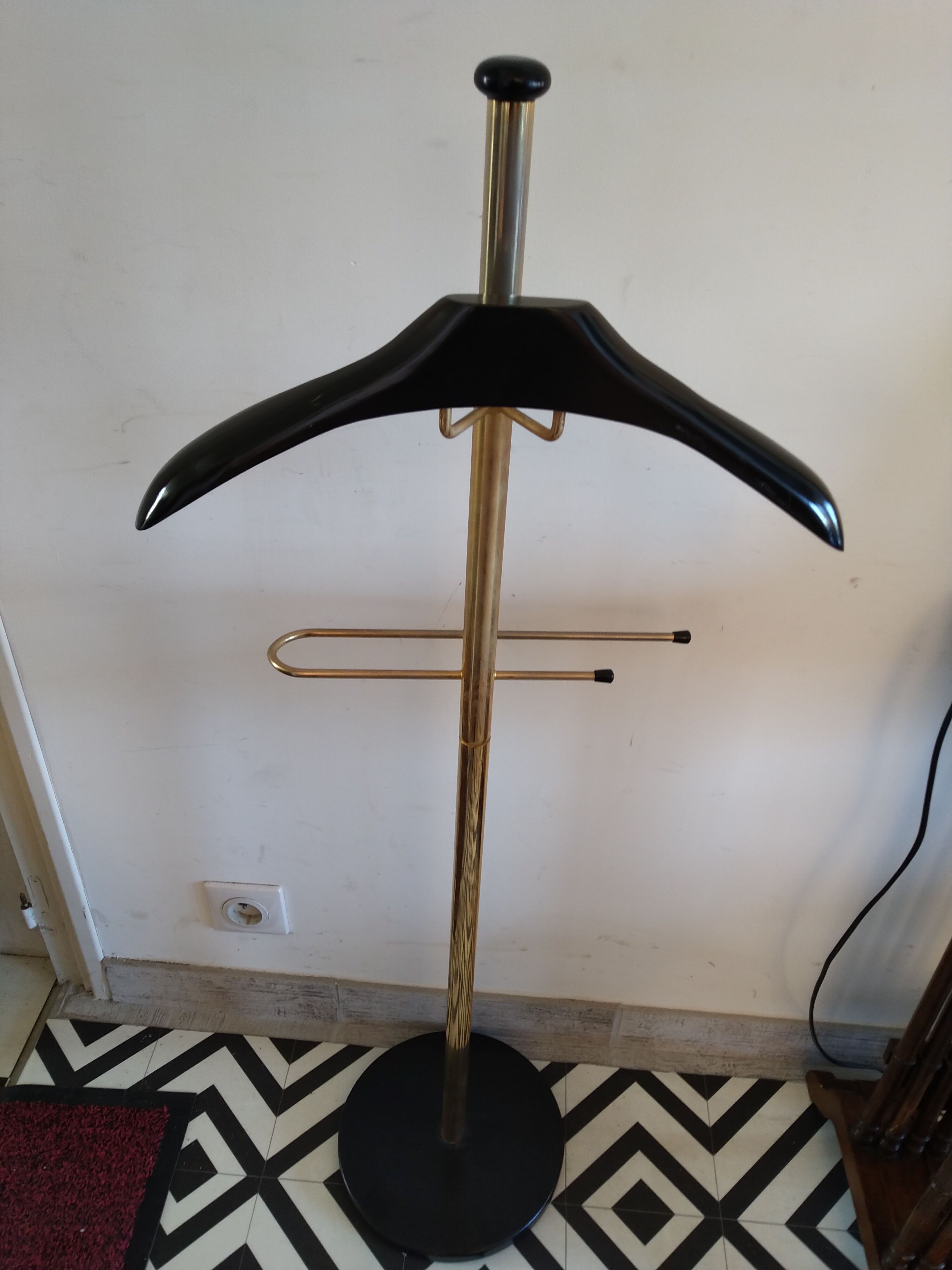 Brass wood room valet