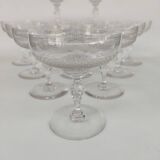 12 coupes à champagne en cristal de baccarat, XIX ème siècle.