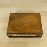 Mother-of-pearl and wood marquetry jewelry box