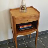Solid cherry bedside table - Louis XV style - Signed DR