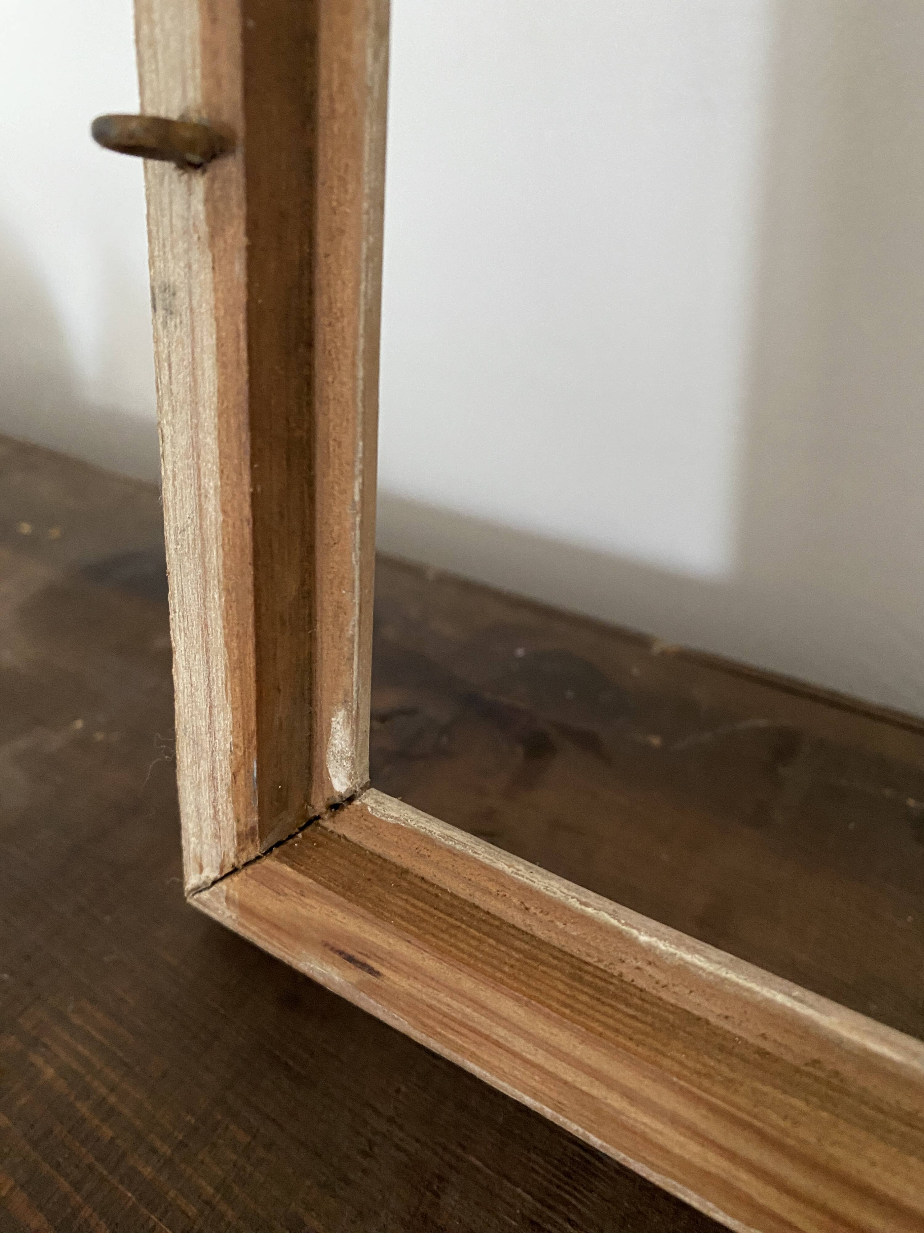 Old patinated / limed wood frame 89x76 cm