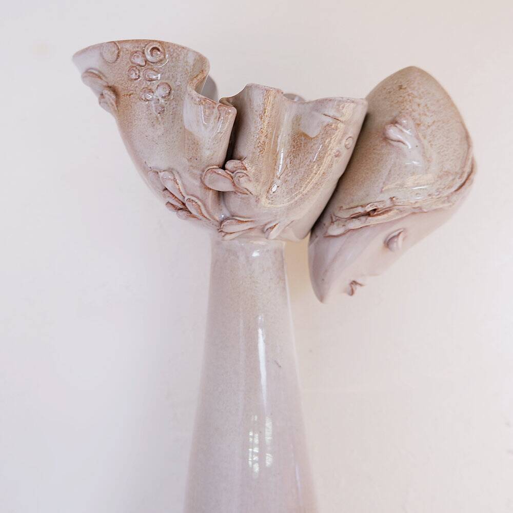 Ceramic sculpture of a female face - flower vase decoration