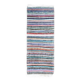 Tapis kilim vintage turc Oushak fait main en laine coton bleue