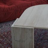 Vintage travertine coffee table, "Eye" model, by Rochebobois