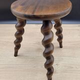 Tripod stool with twisted turned feet