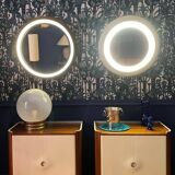 Backlit mirror designed by Gio Ponti in wood and lacquer. Italy, 1970s.