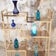 Vintage glazed brass shelf