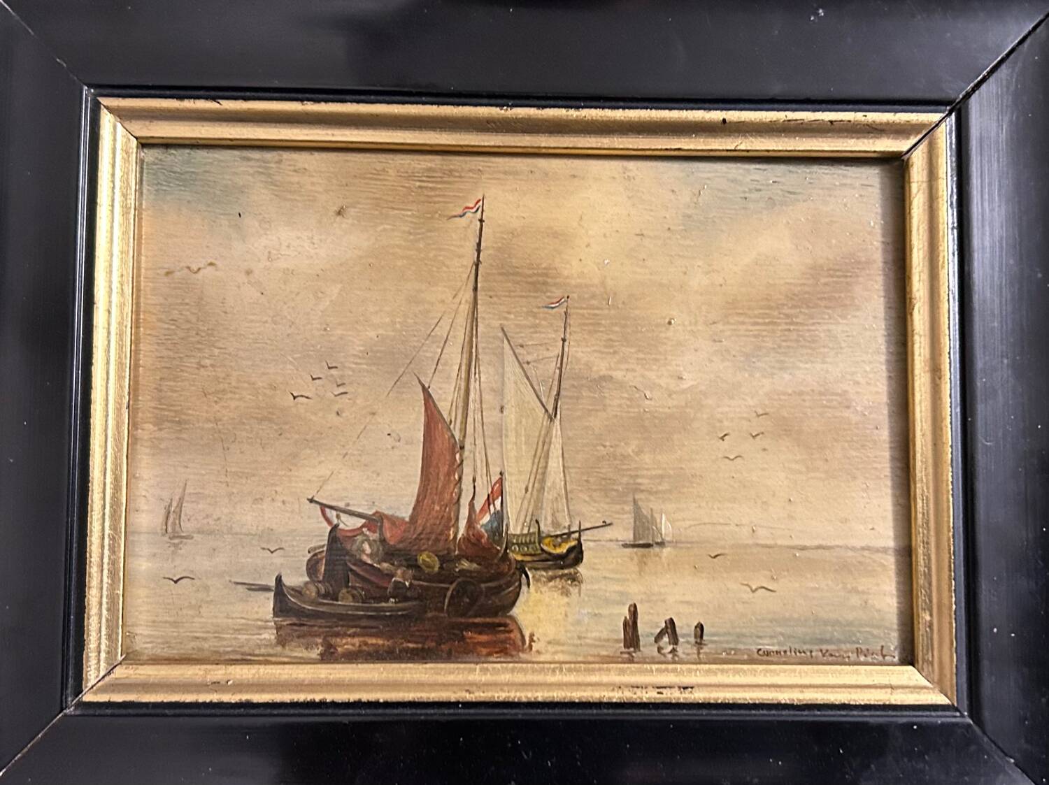 Dutch School From the 20th Century. Marines. Pair of signed oils on panels.