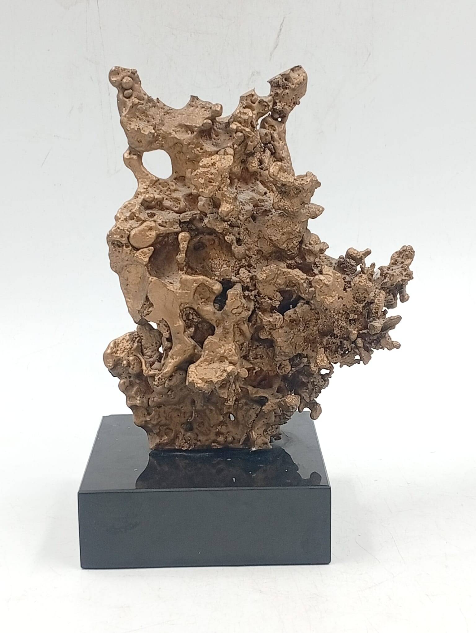 Organic Sculpture Brutalist Modernist Midcentury Gilded Bronze Casting