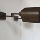 Pair of vintage adjustable wall lights, patinated brass, France 1970.