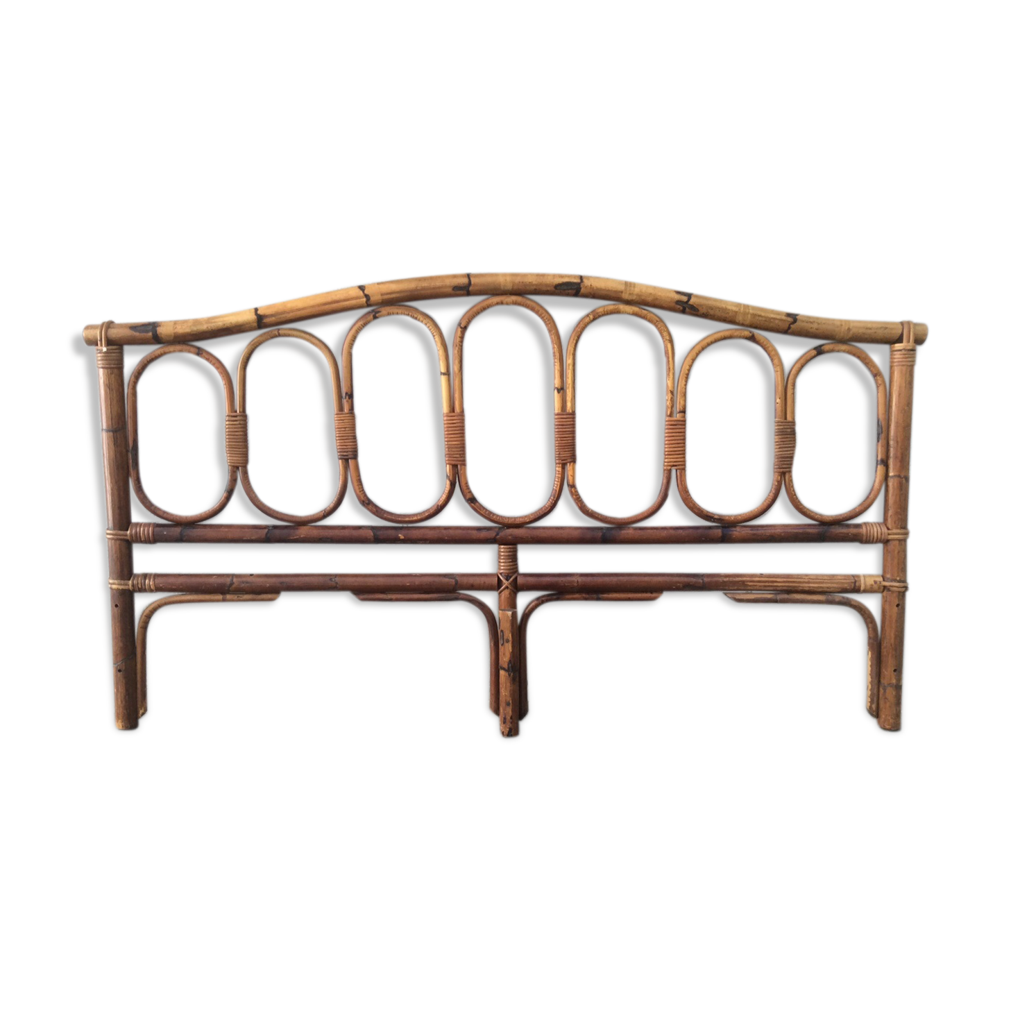 Vintage rattan bamboo headboard