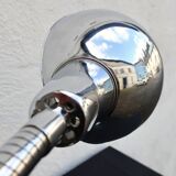 Large Art Deco chrome lamp on flexible and adjustable.
