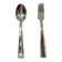 Birth cutlery 1 fork and 1 silver metal spoon
