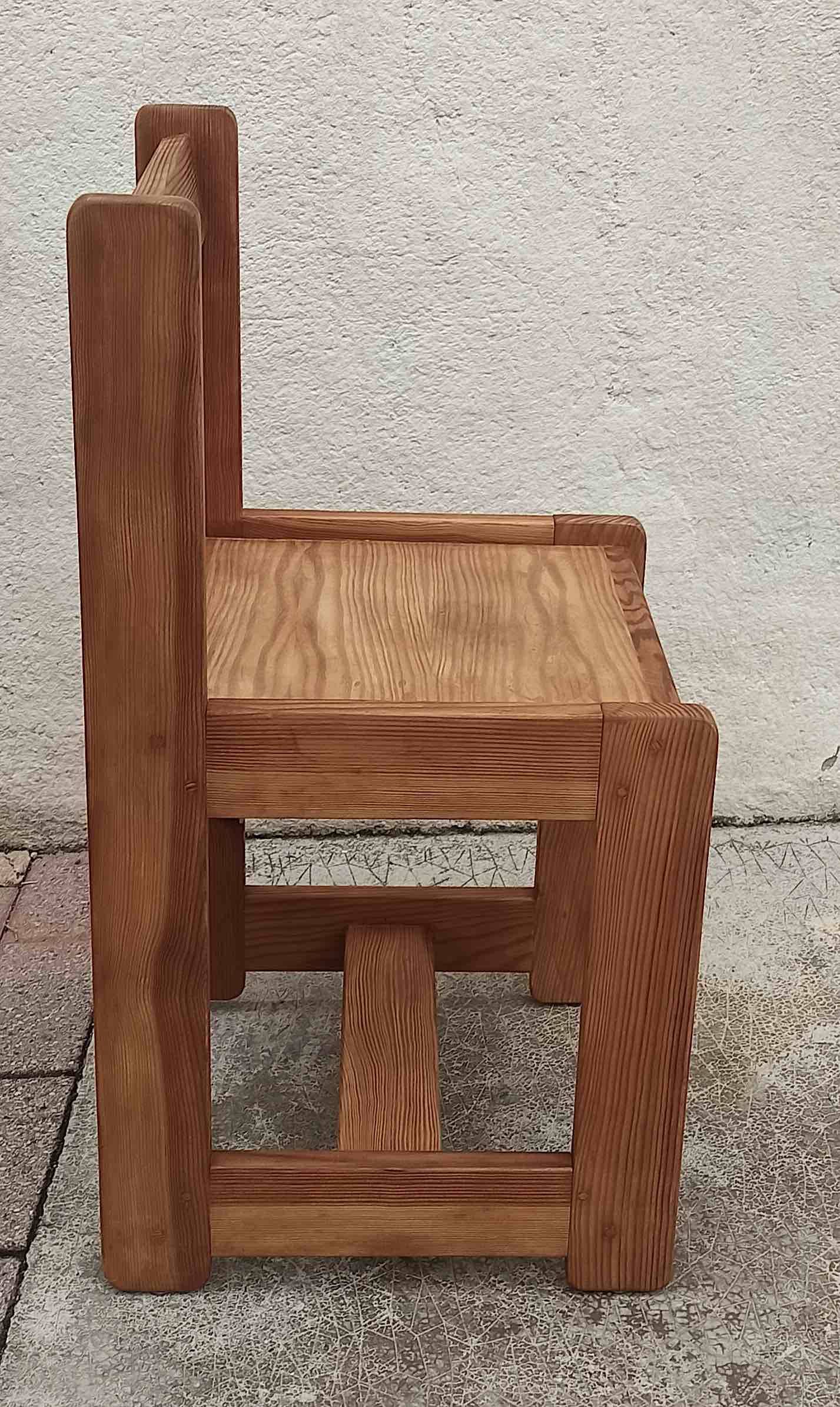 Desk and its brutalist style chair Sled legs 70s