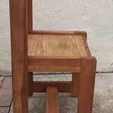 Desk and its brutalist style chair Sled legs 70s