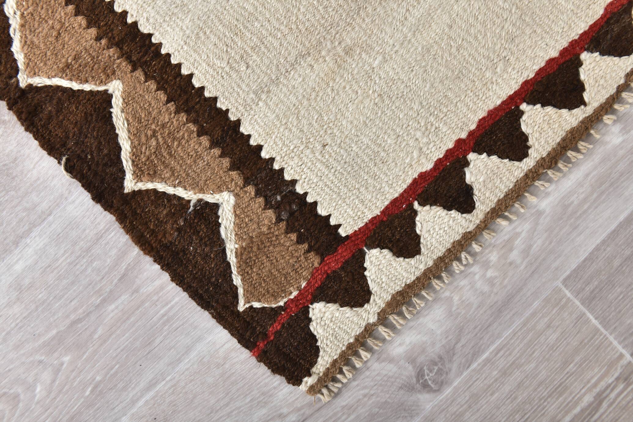 3x9 Brown Beige Persian Kilim Rug 89x269Cm SK 35148