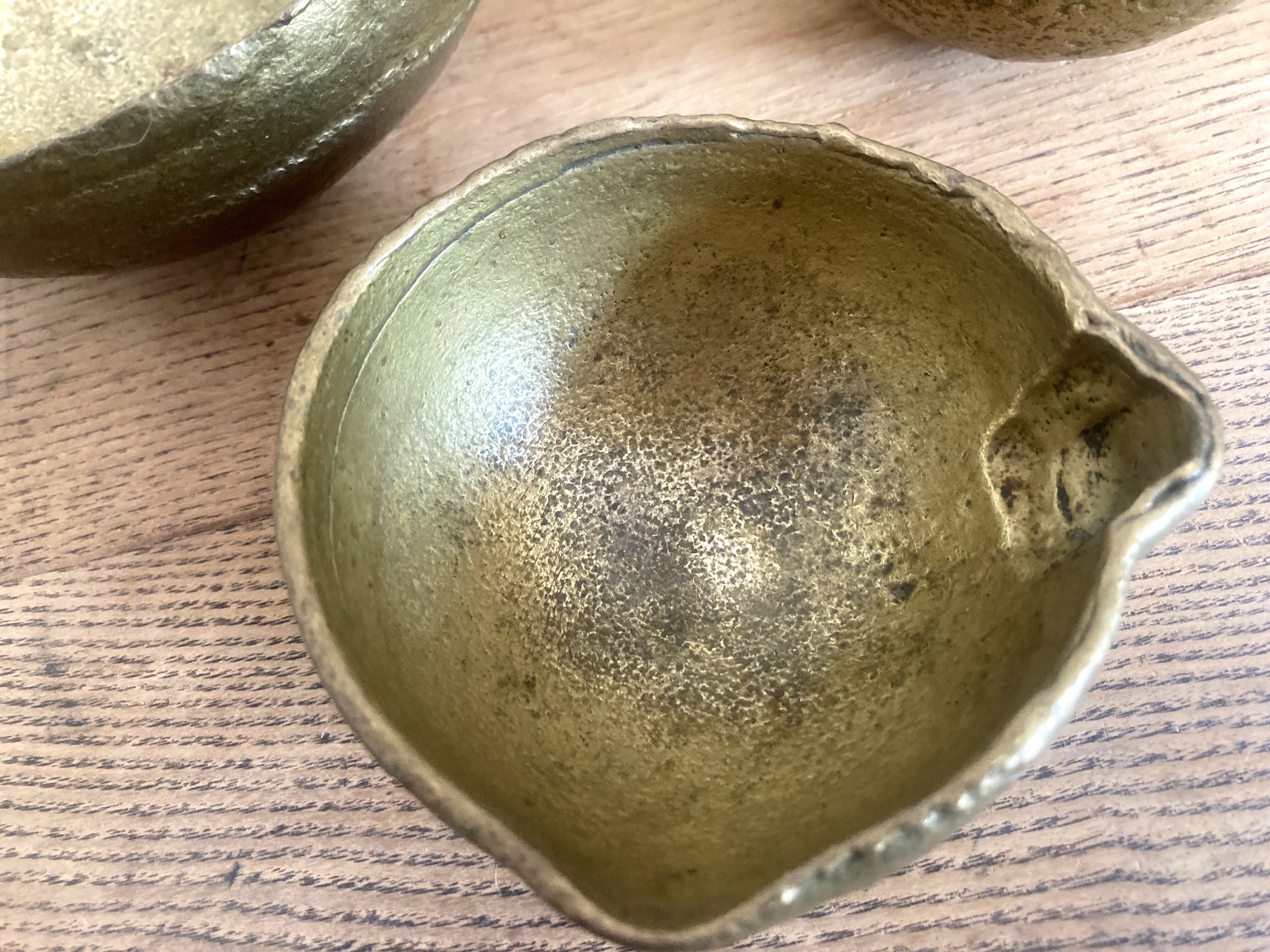Empty bronze pocket or cup - old foundry ladle head