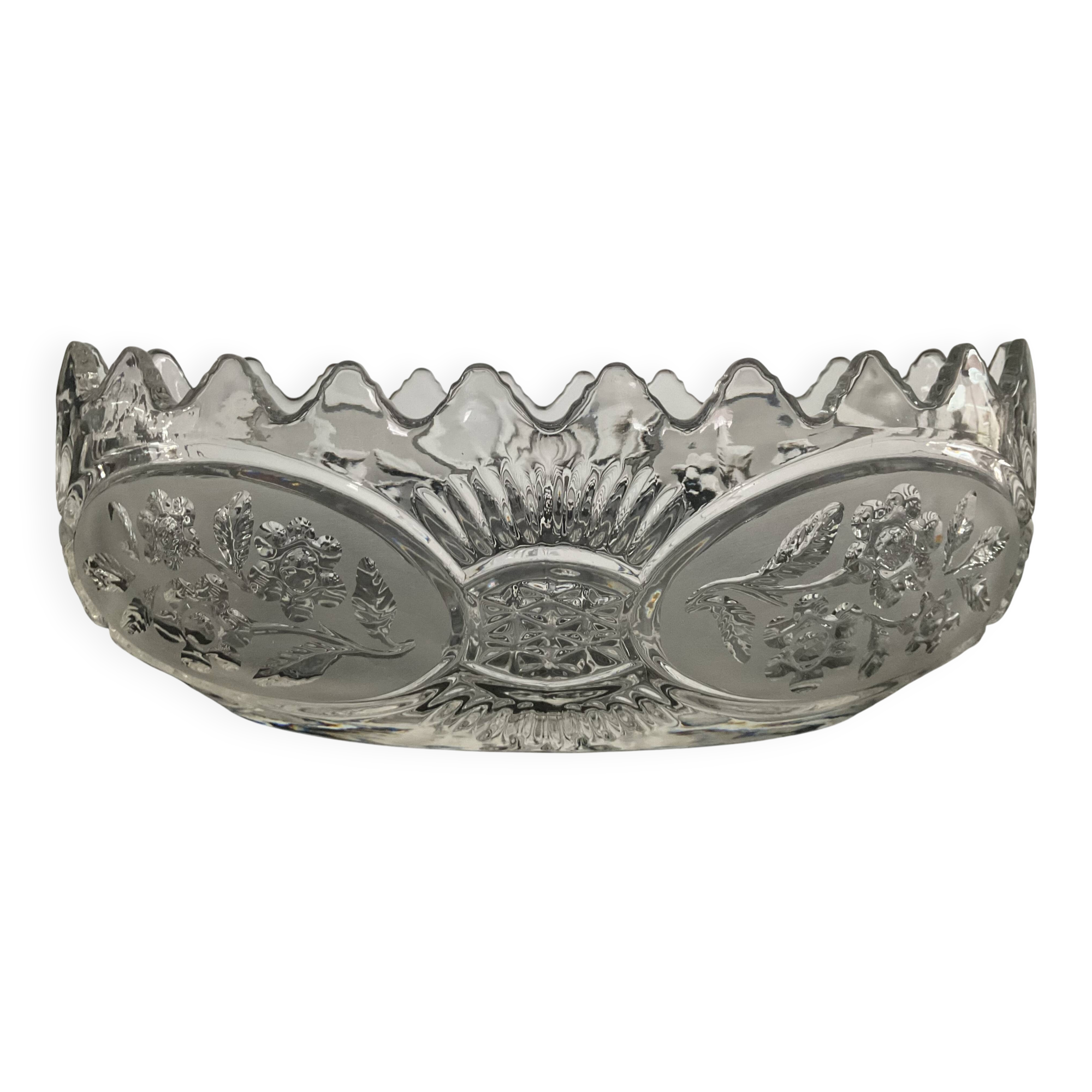 70s moulded glass fruit bowl
